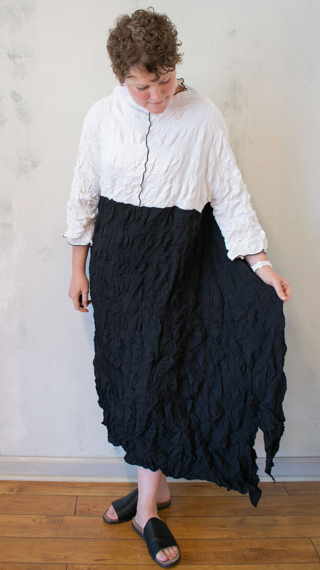Color Block Crinkle Dress