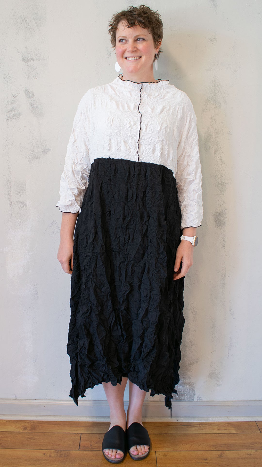 Color Block Crinkle Dress