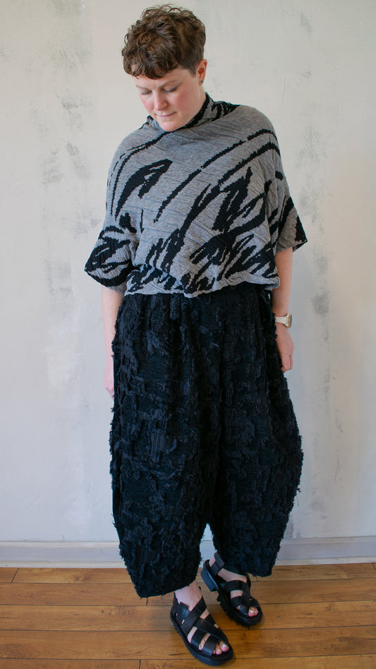 Jacquard Black and Grey Crop Topper