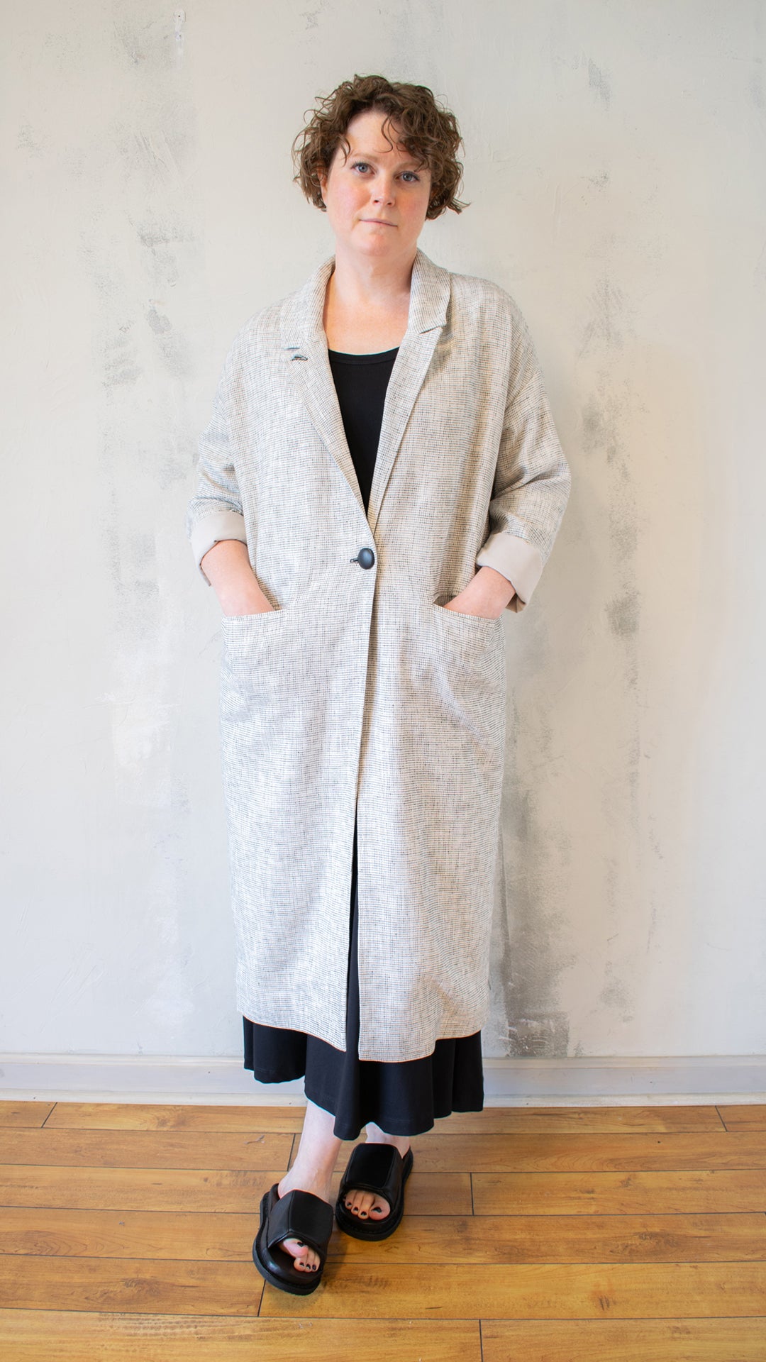 Hetty Tweed Coat in Oat