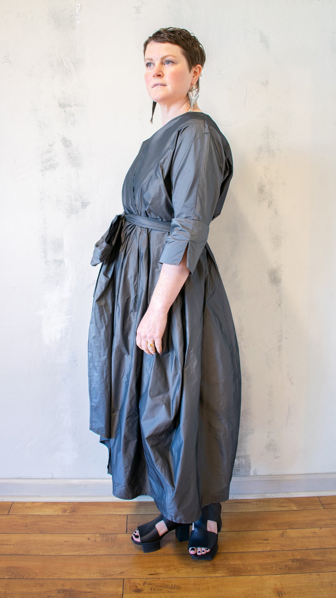 Irulan Coat Dress in Silver