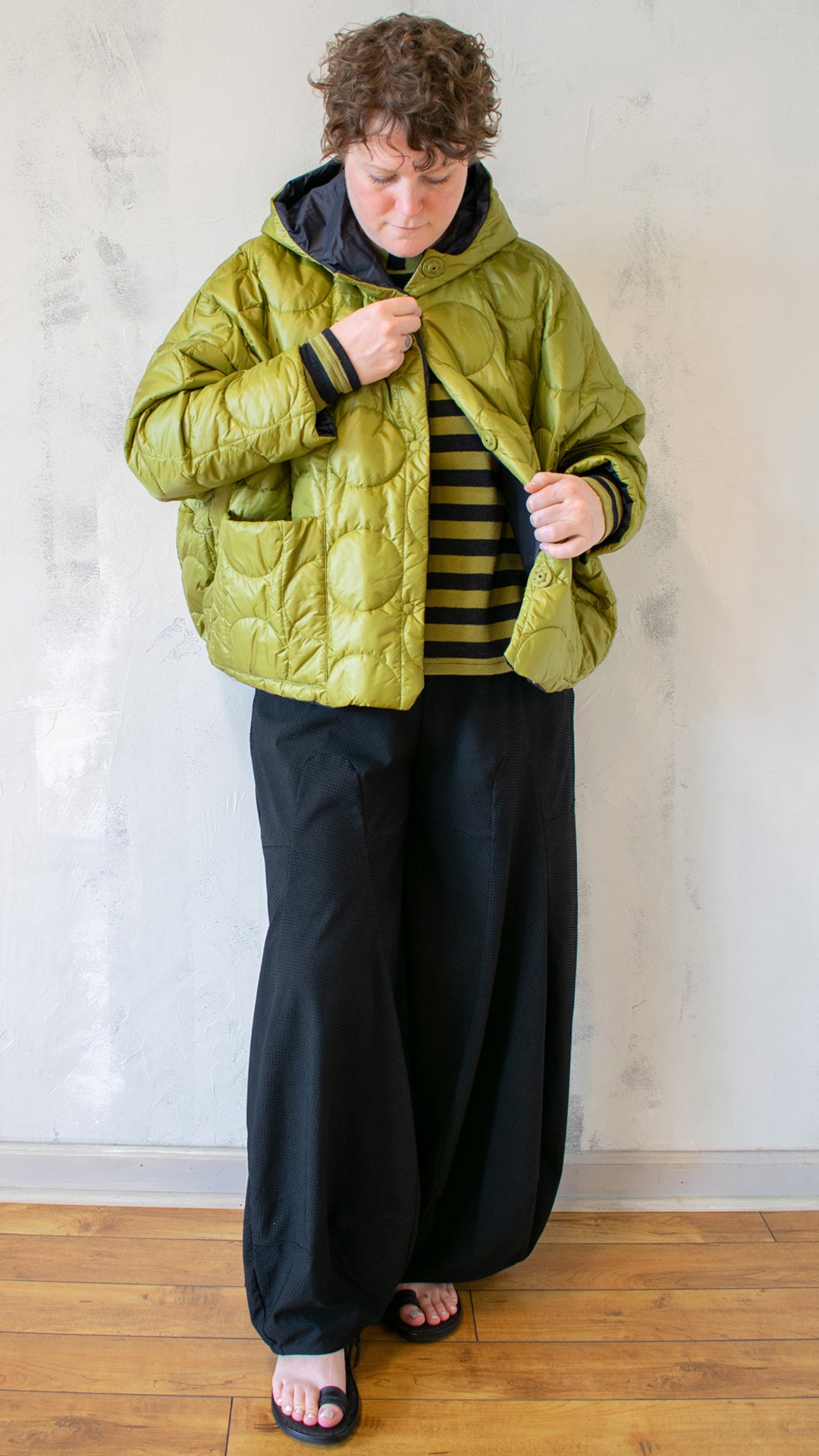 Olive Puffer Hooded Jacket