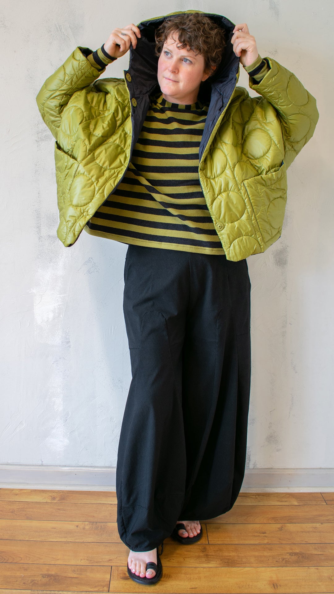 Olive Puffer Hooded Jacket