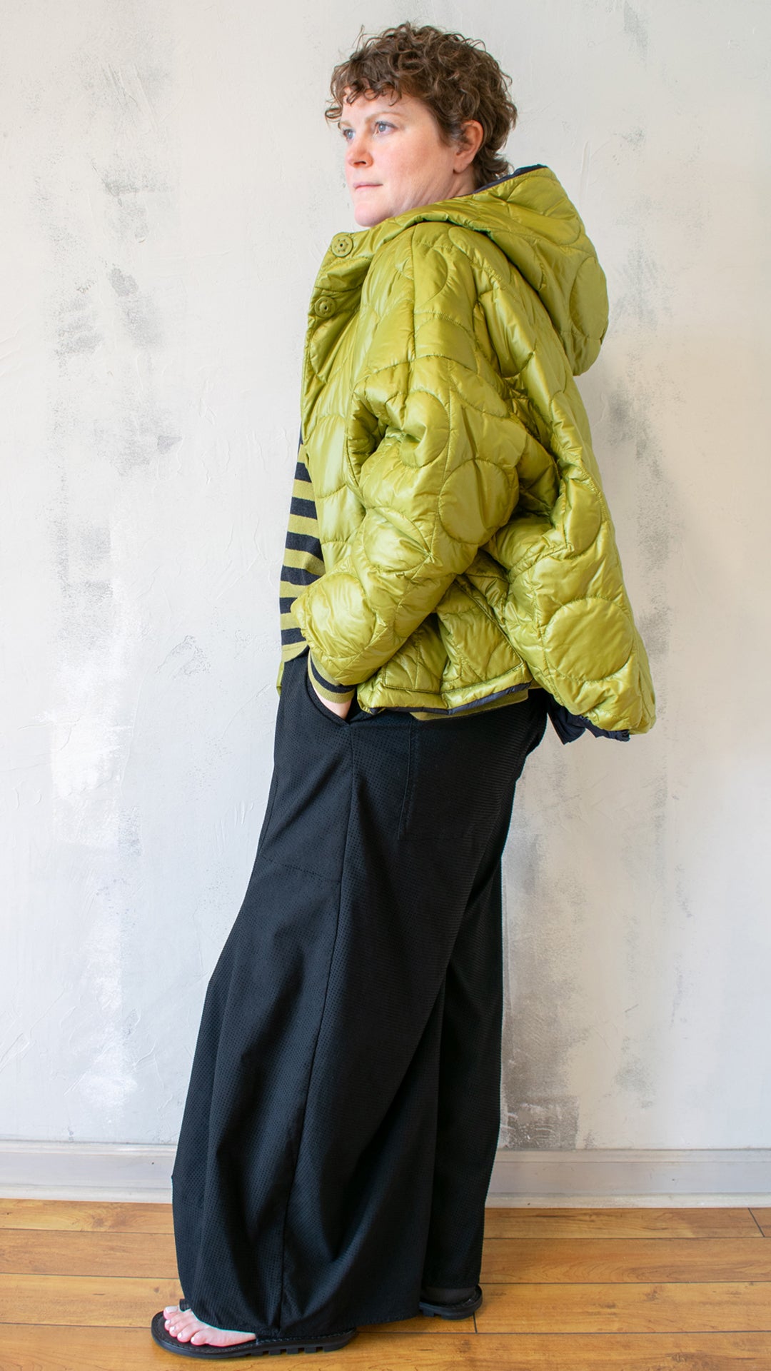 Olive Puffer Hooded Jacket
