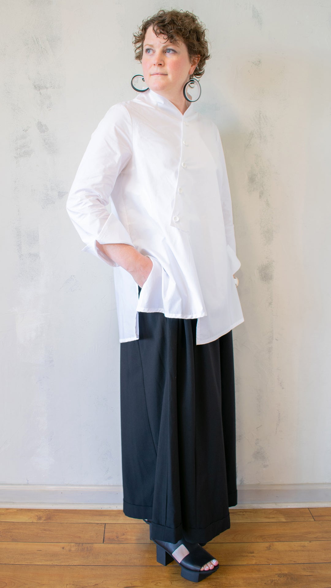 On A Slant A-Line Button Up (Multiple Colors)
