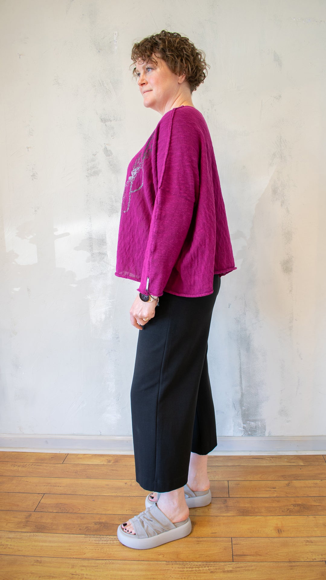 Bota Sweater in Berry with Pearls