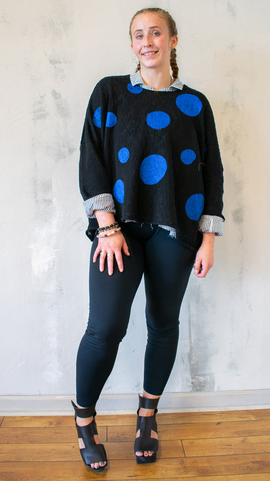 Bota Sweater in Black Polka Dot