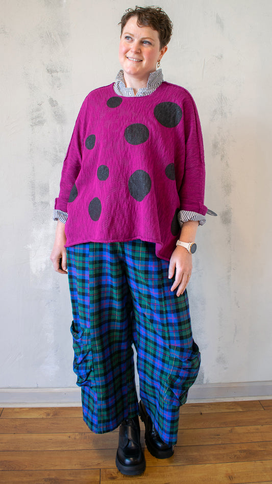 Bota Sweater in Berry Polka Dot