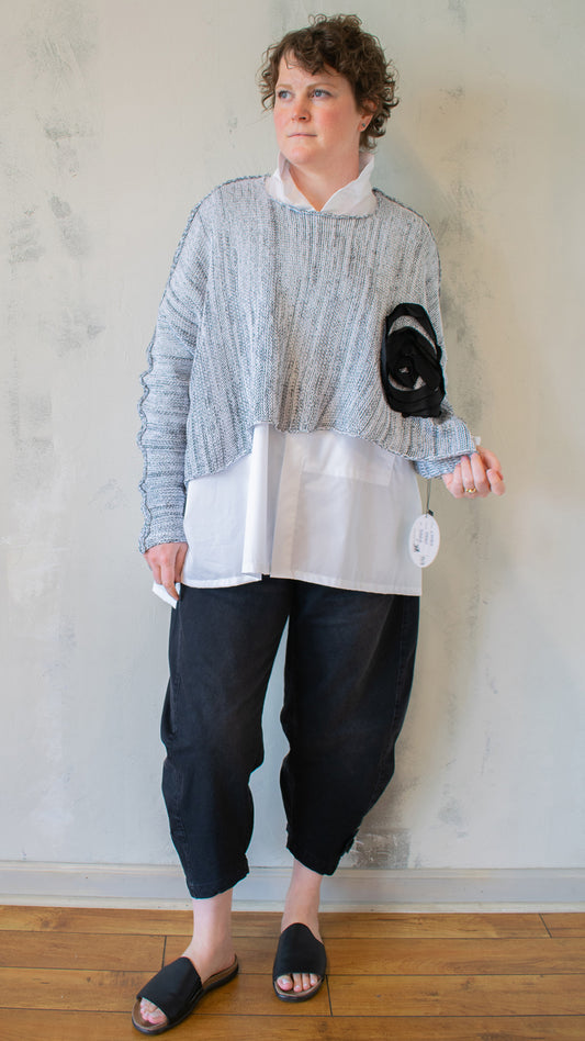 Astoria Sweater in Pebble with Ribbon