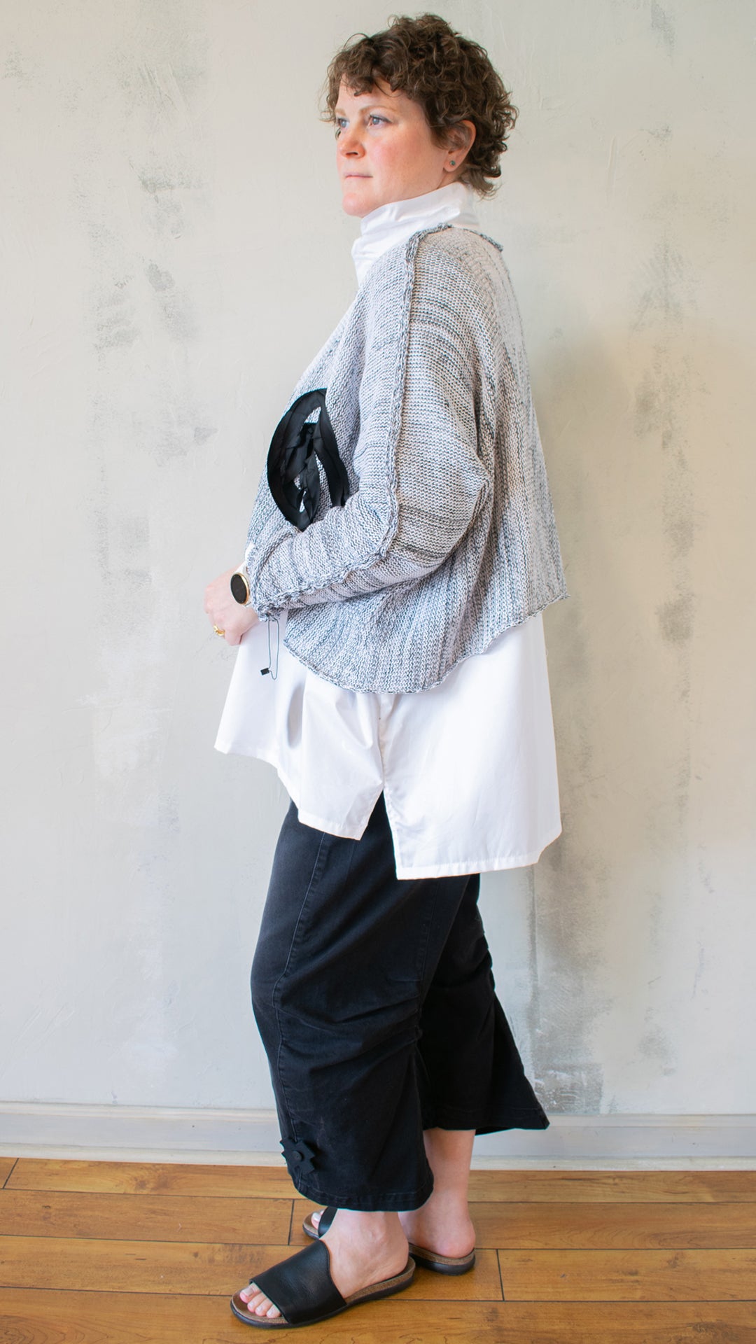 Astoria Sweater in Pebble with Ribbon