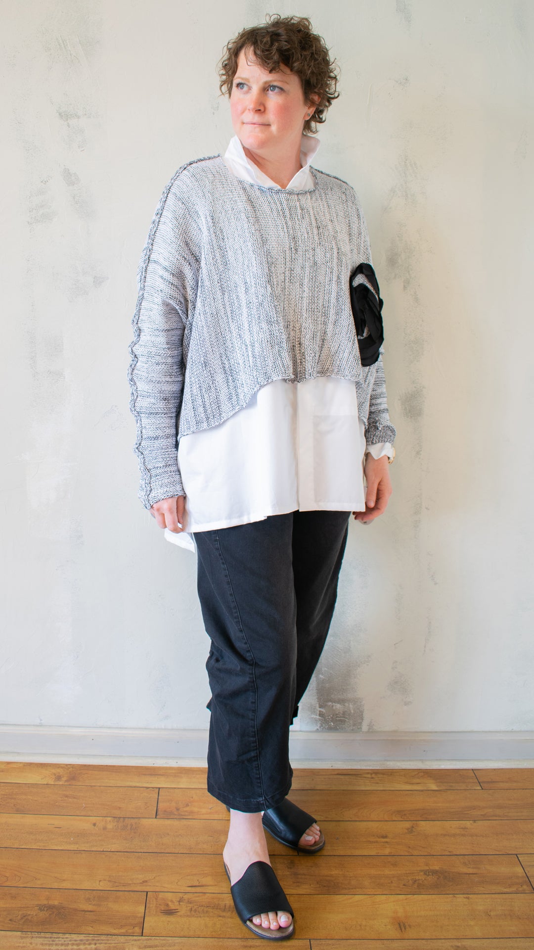 Astoria Sweater in Pebble with Ribbon
