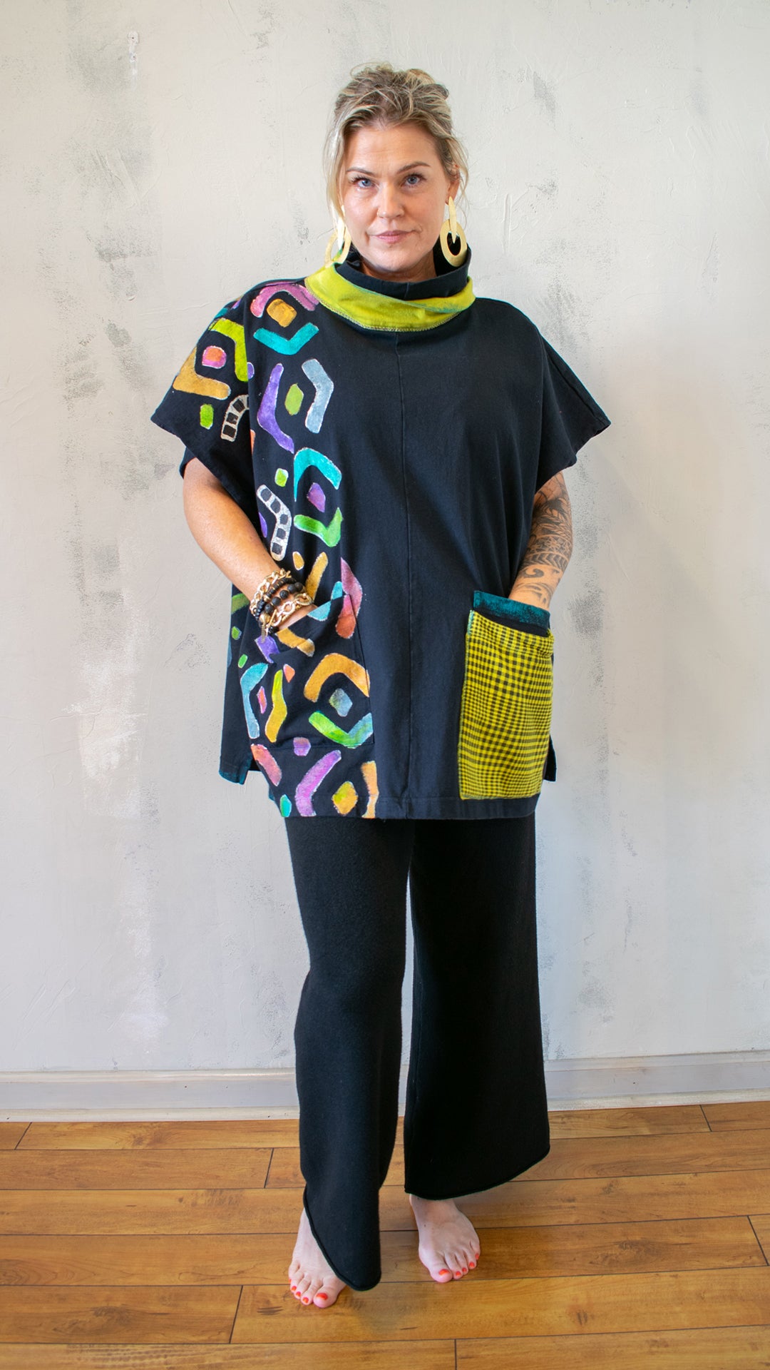Karibo Painted Cotton Pullover Tunic