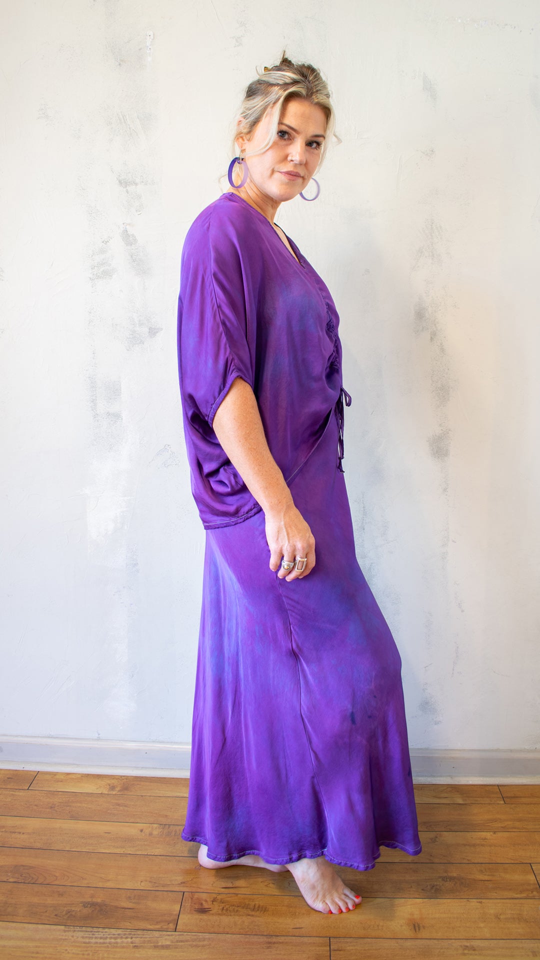 Ria Shirt in Hand-Dyed Purple