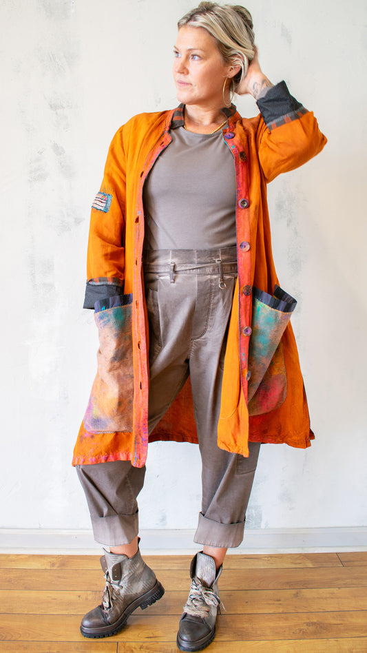 Ground Control to Major Tom Over Coat in Saffron