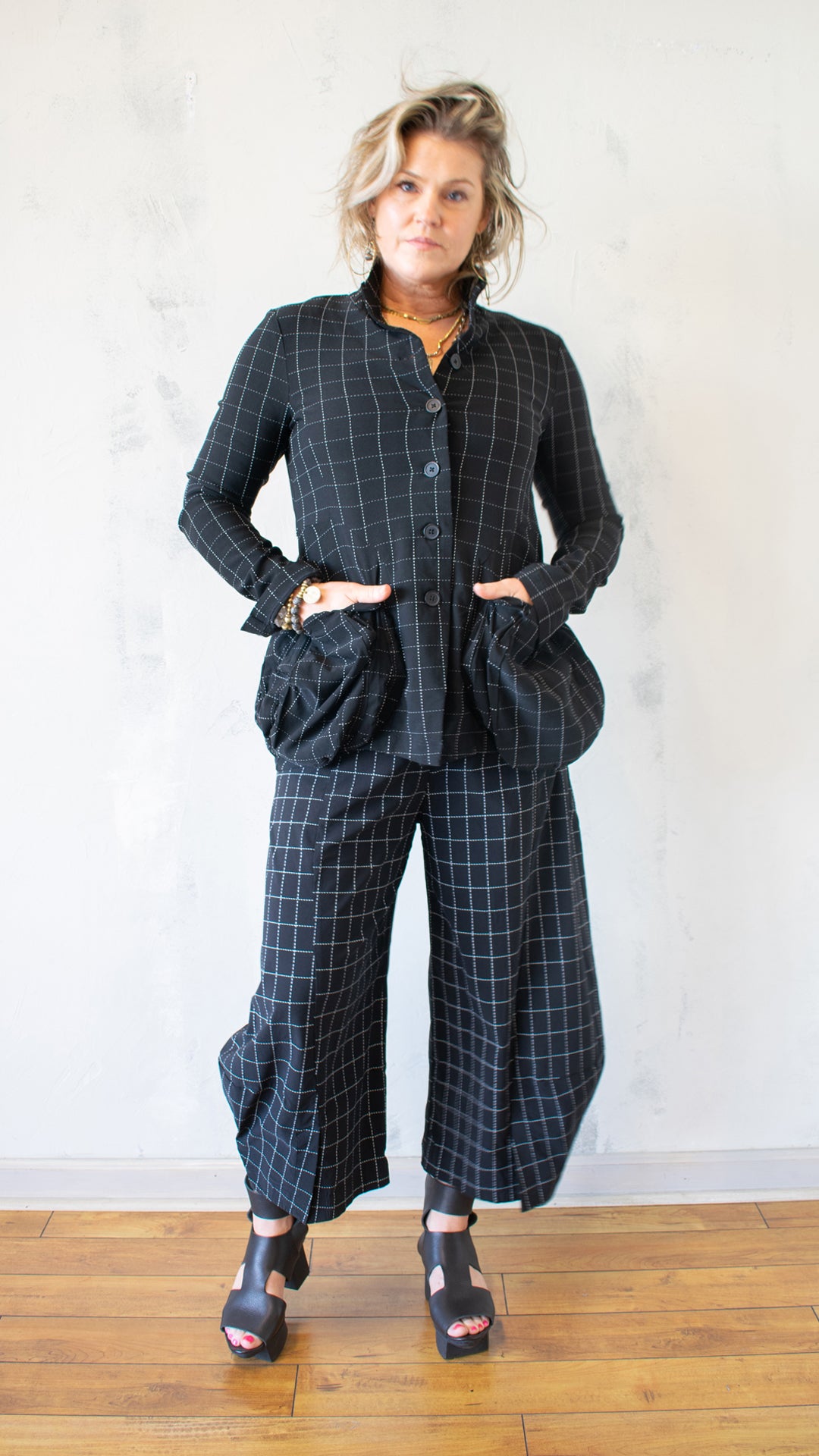 Check Jacket in Black