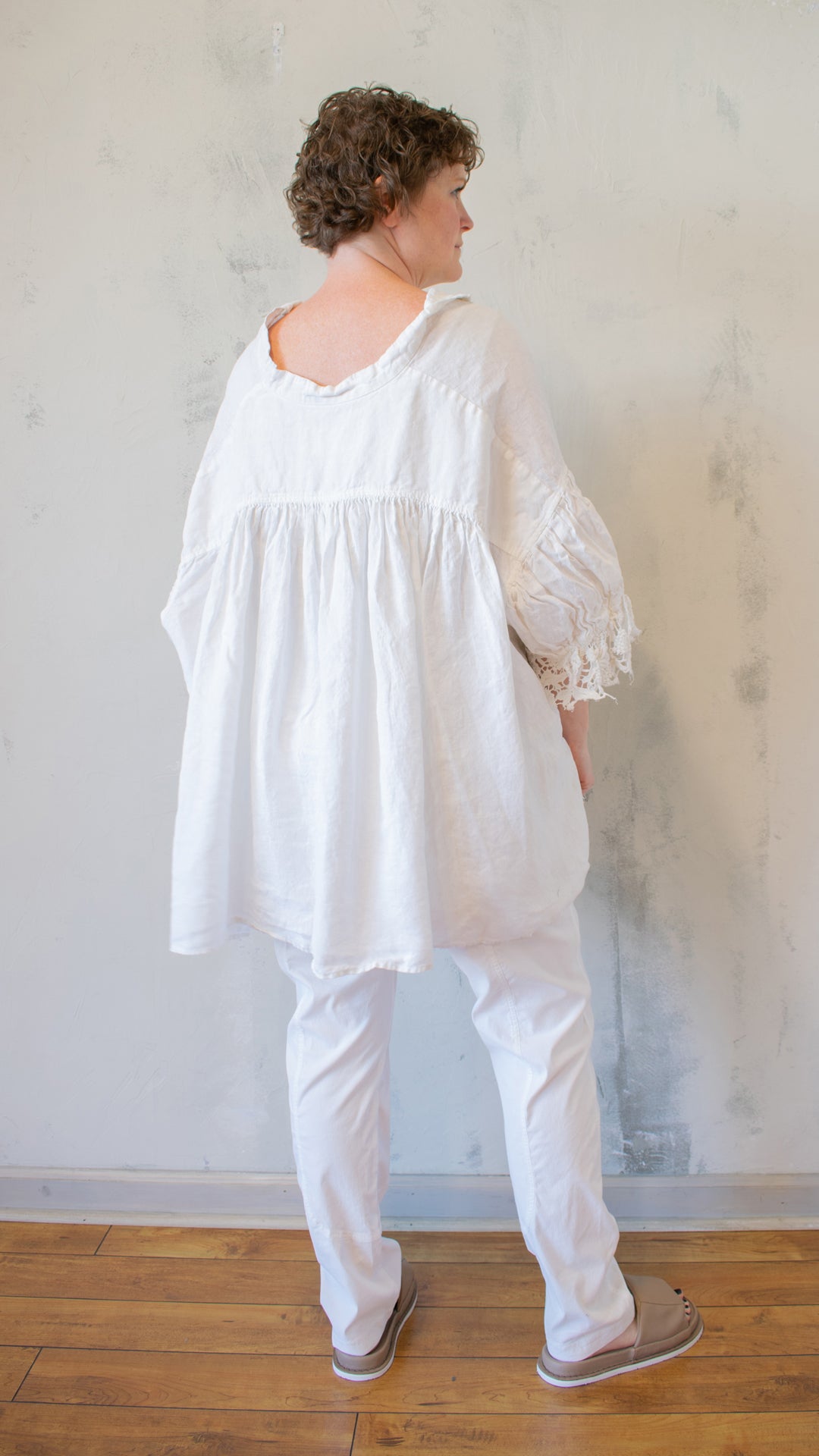Lace Sleeve Button Up