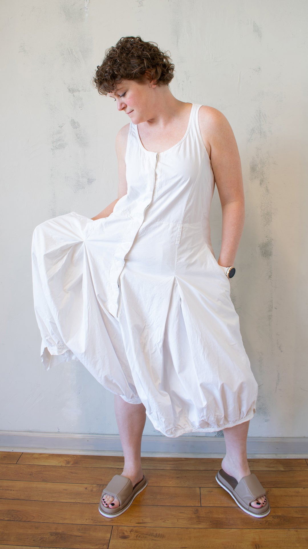 Balloon Pant Jumpsuit in White
