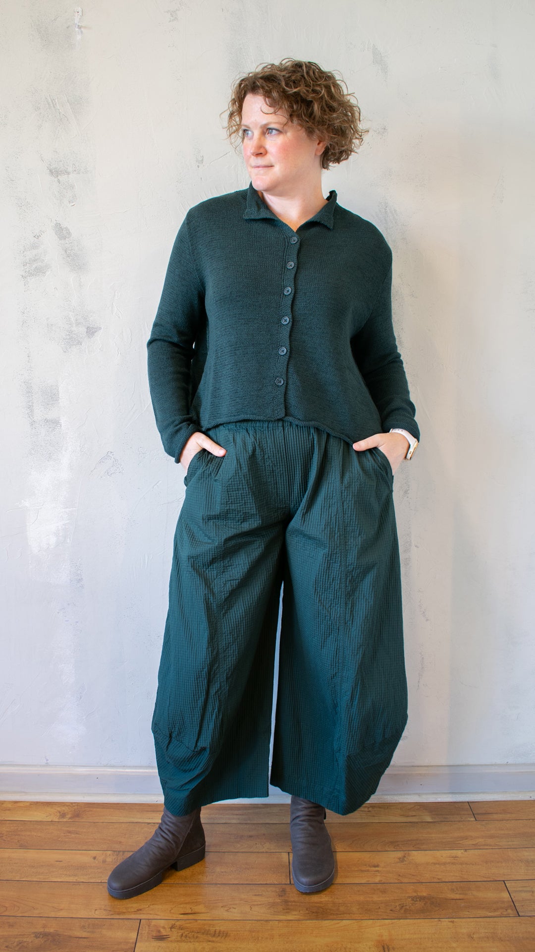 Open Cardigan in Forest