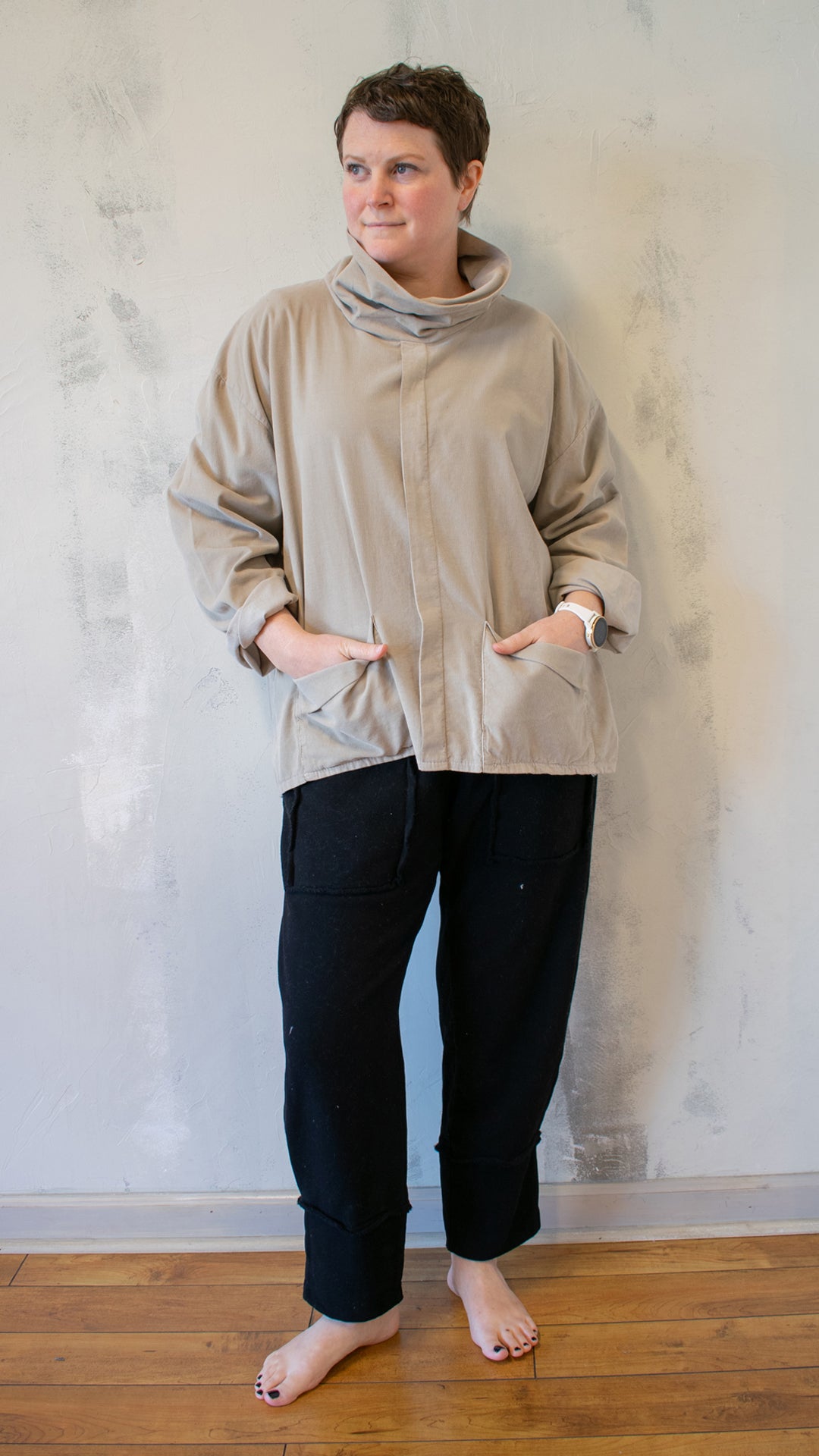 Corduroy Cowl Neck Top (Multiple Colors)