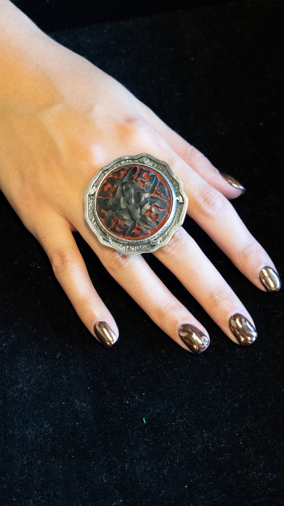 Black and Red Cinnabar Ring