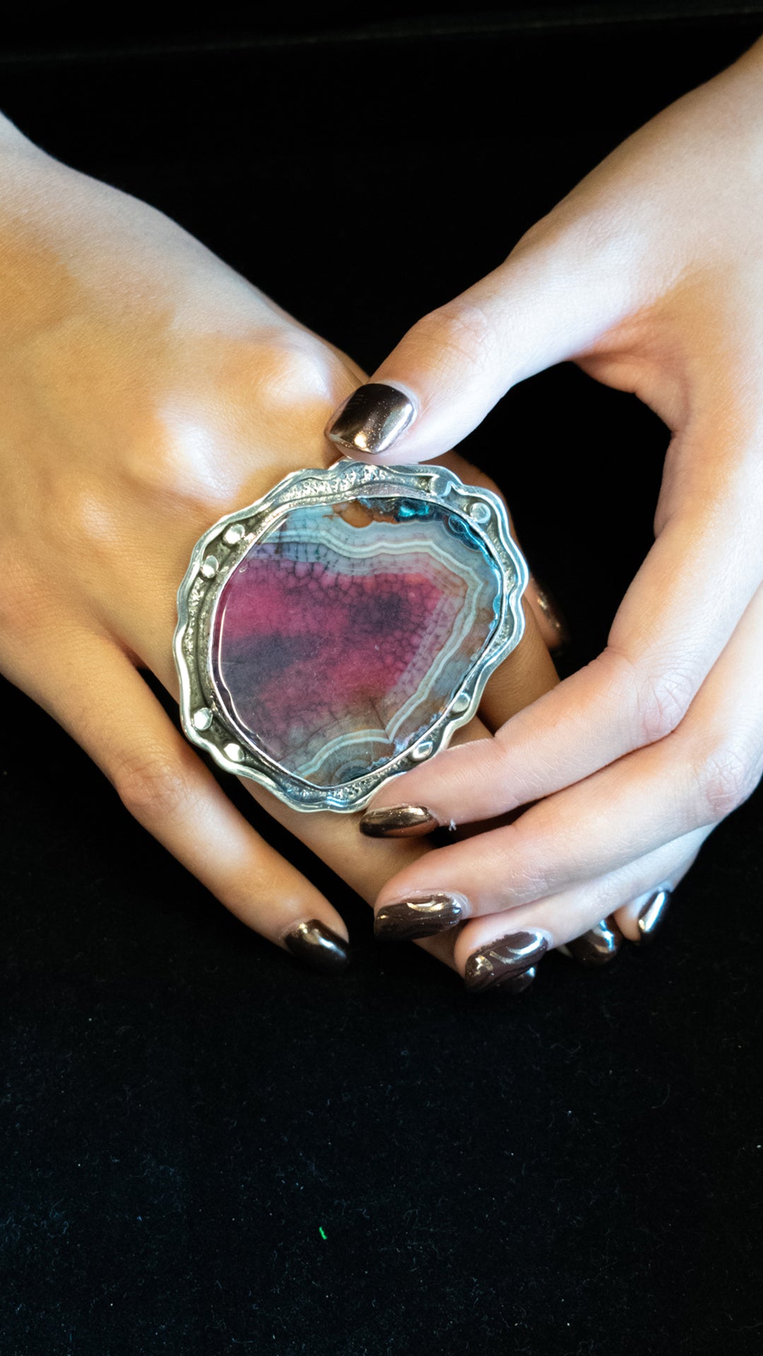Water Melon Agate Ring
