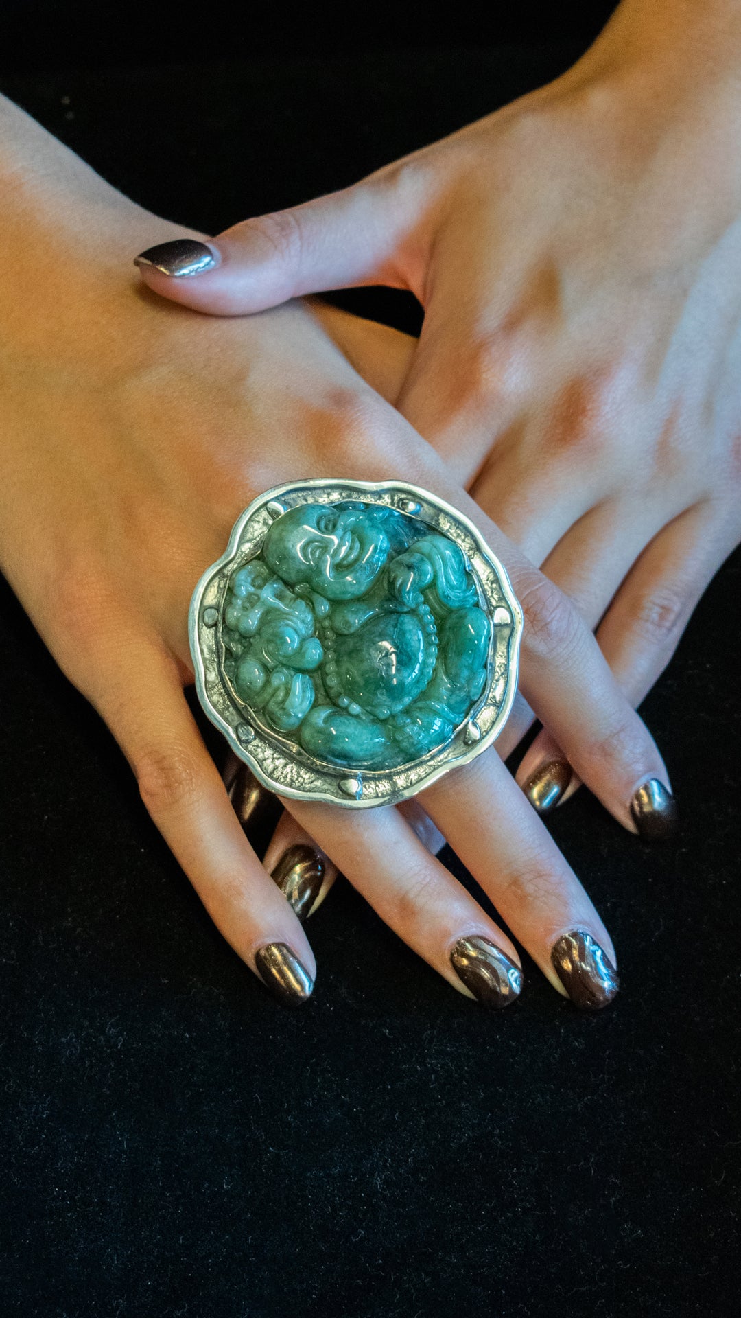 Jade Buddha Ring