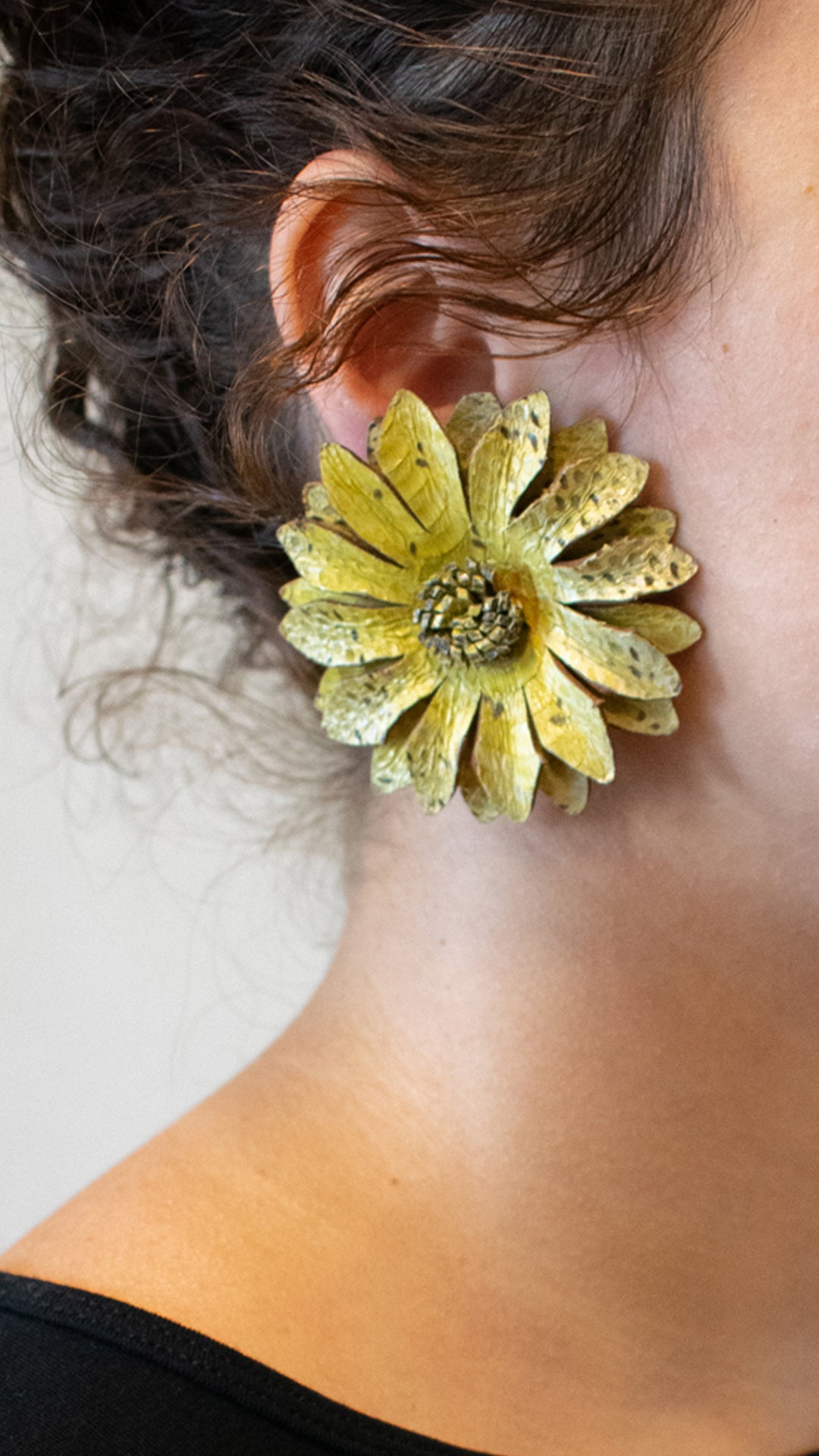Java Leather Flower Clip Ons