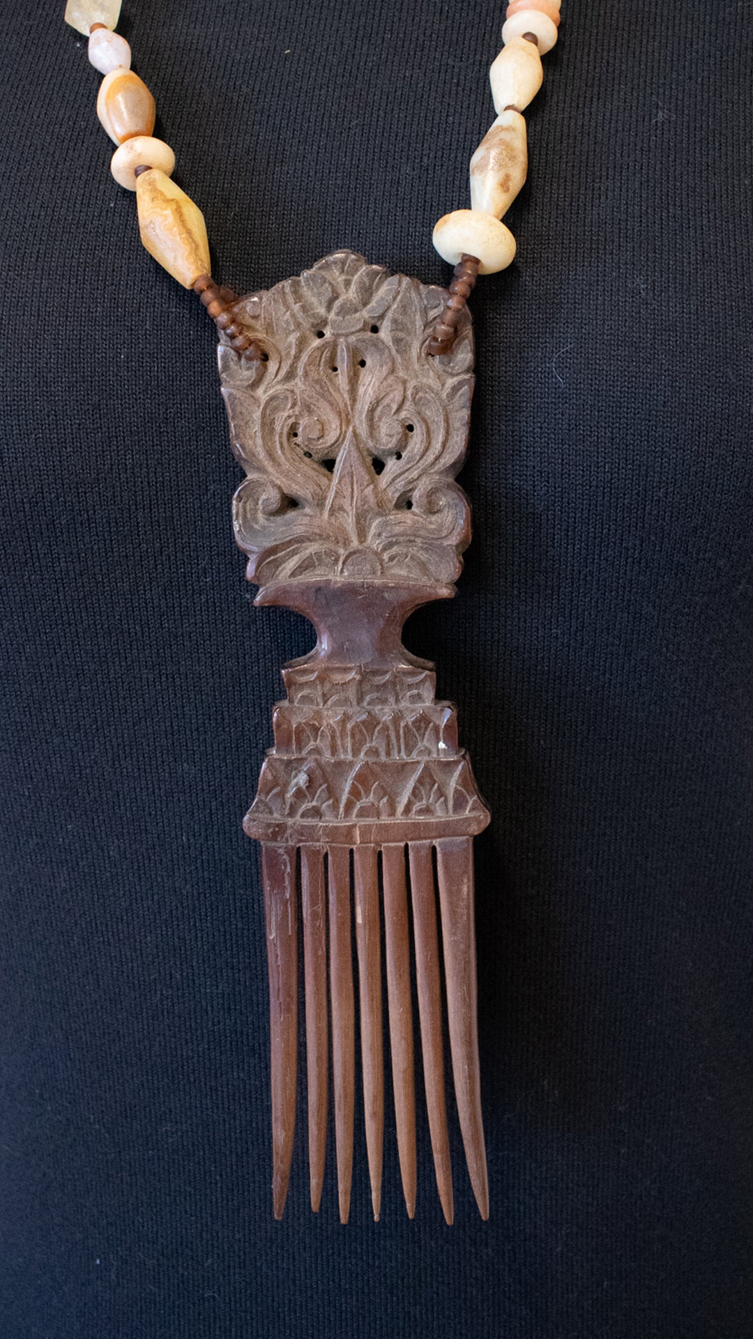Indonesian Wooden Comb Necklace