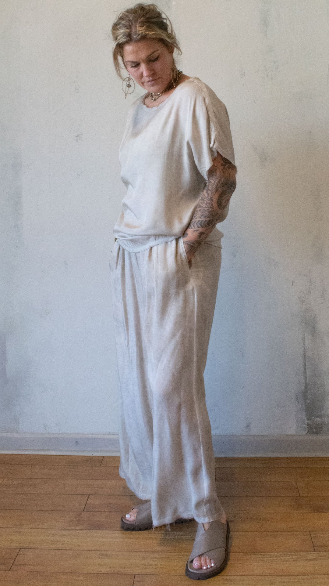 Wide Leg Drape Trouser (Multiple Colors)