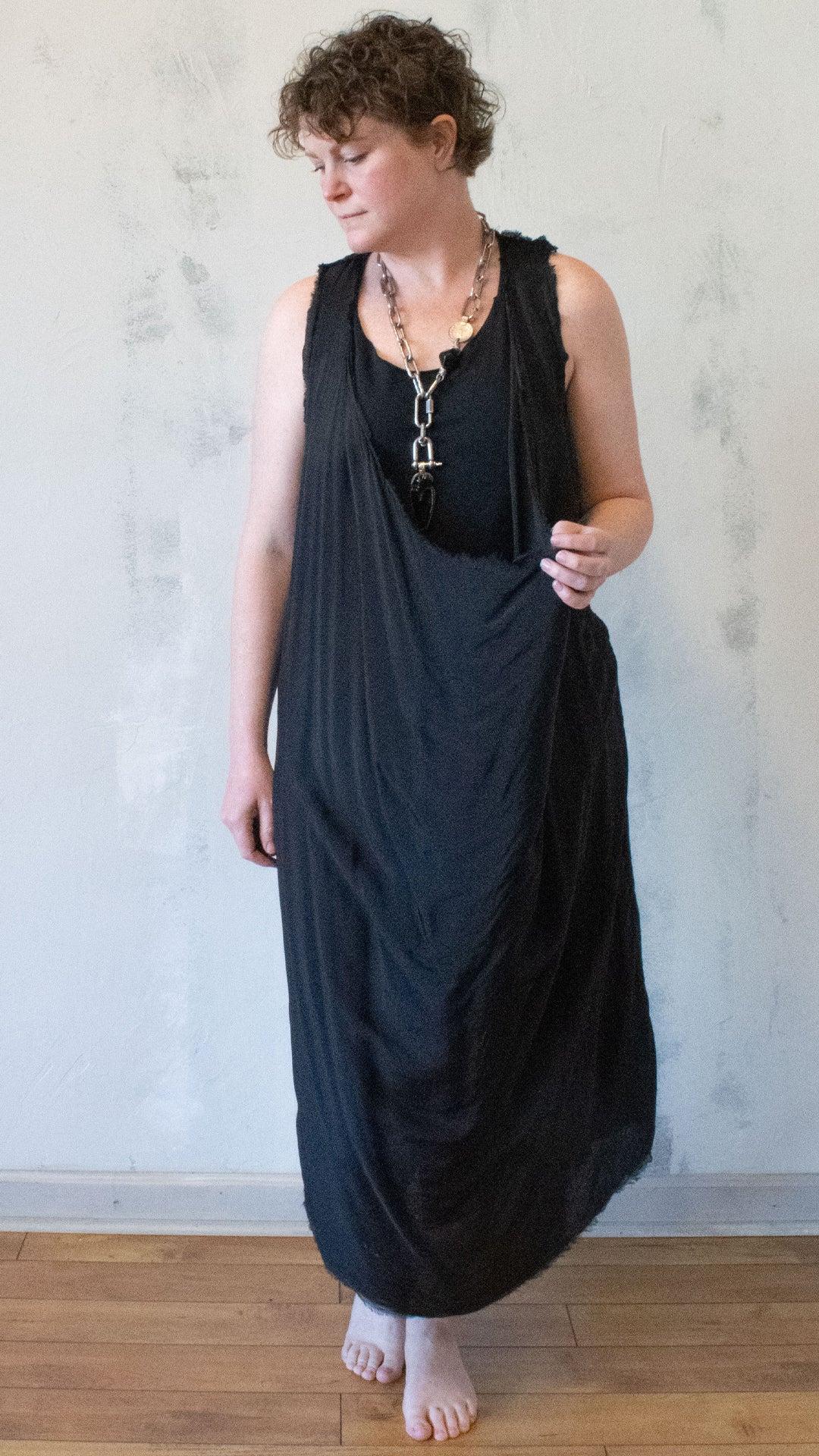 Racer Back Dress in Black