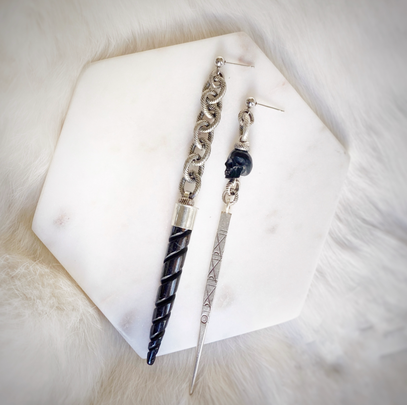 Spike and Skull Earrings
