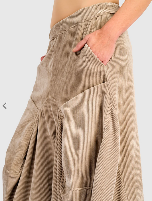 Cord Harem Pant in Sand