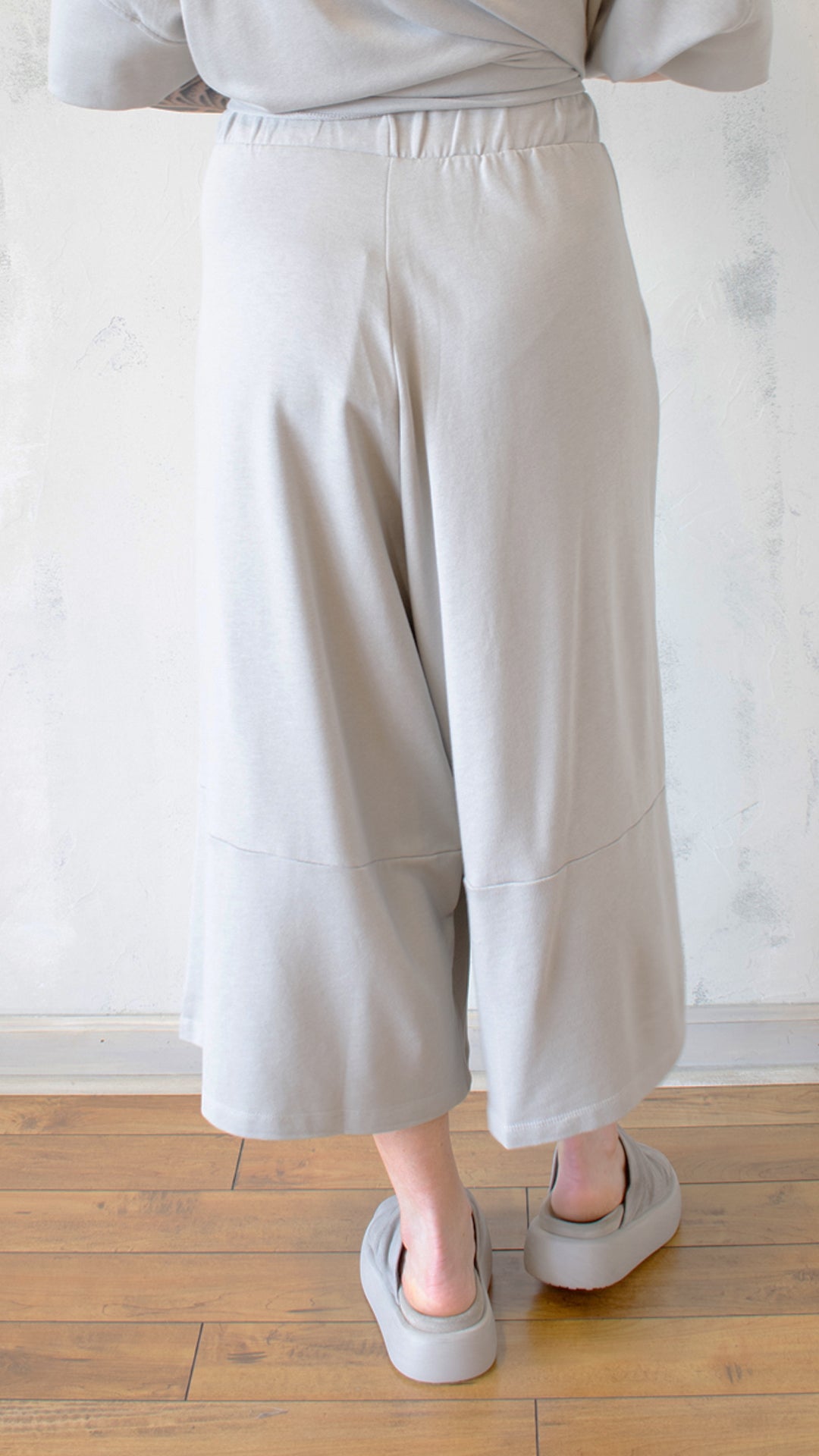 Wide Pants 3/4 in Perla