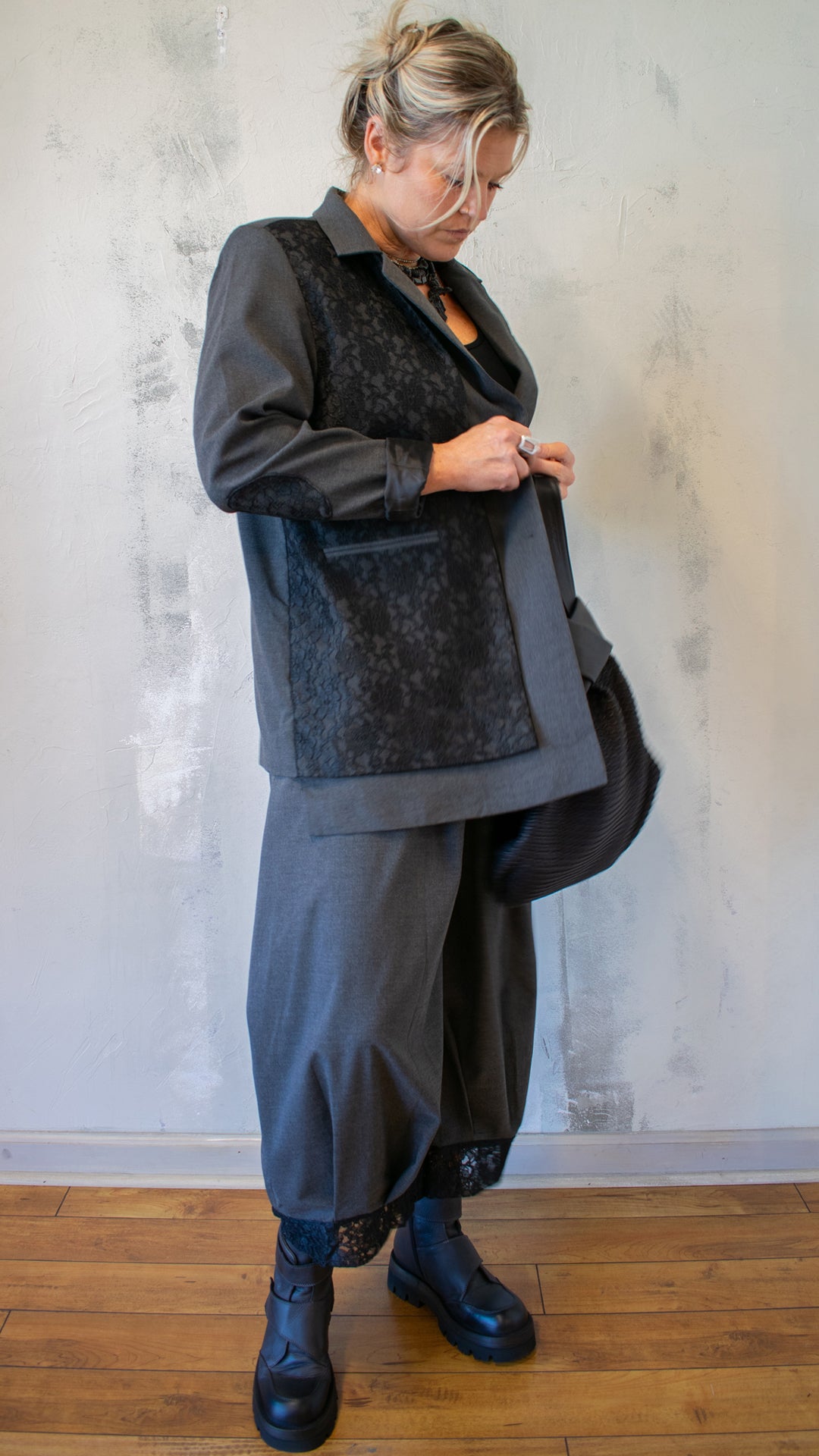 Lace Panel Blazer