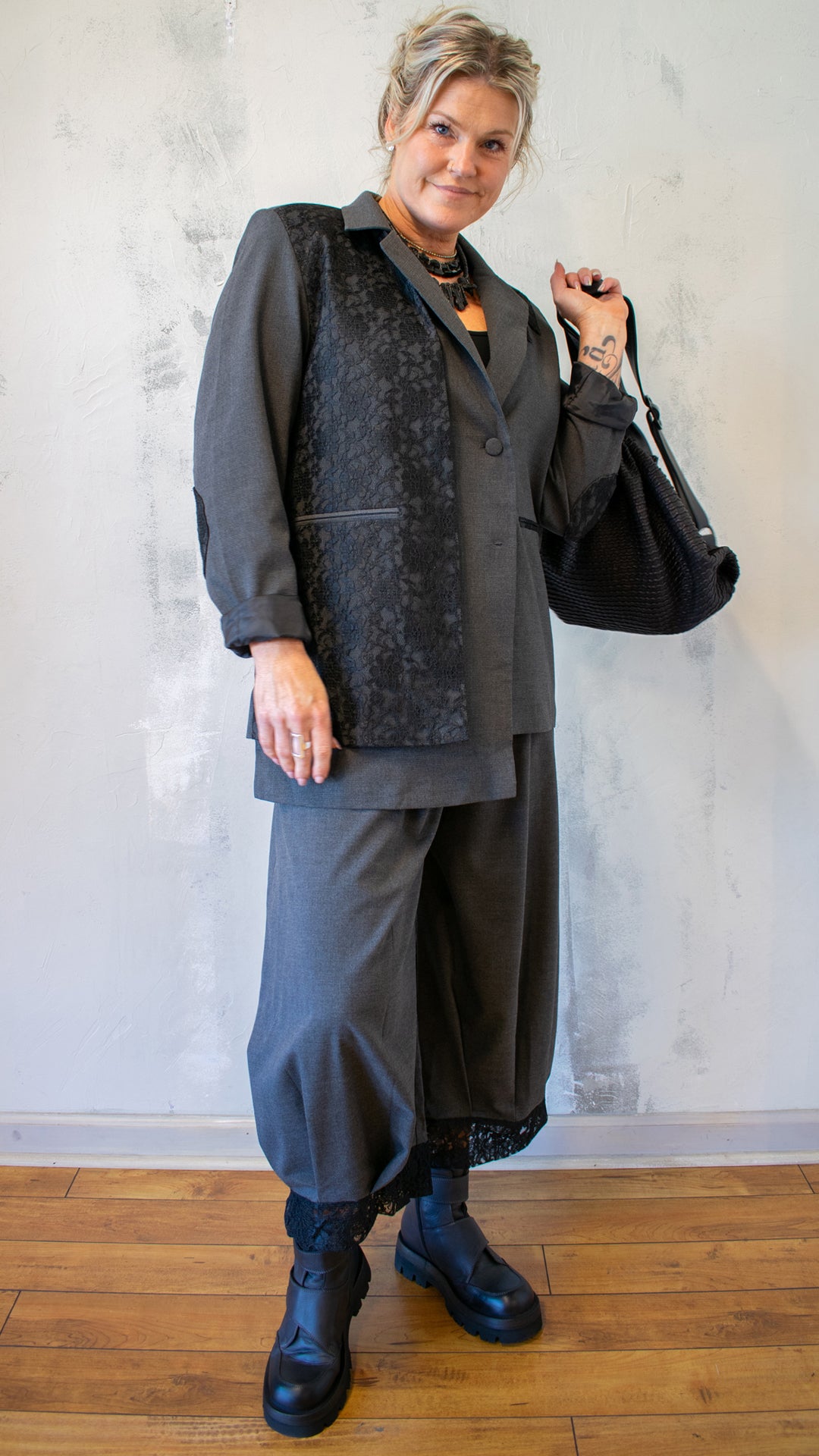 Lace Panel Blazer