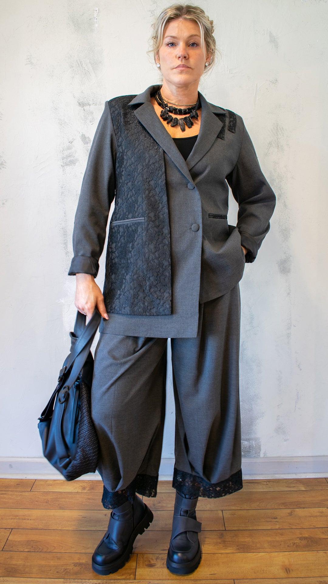 Lace Panel Blazer