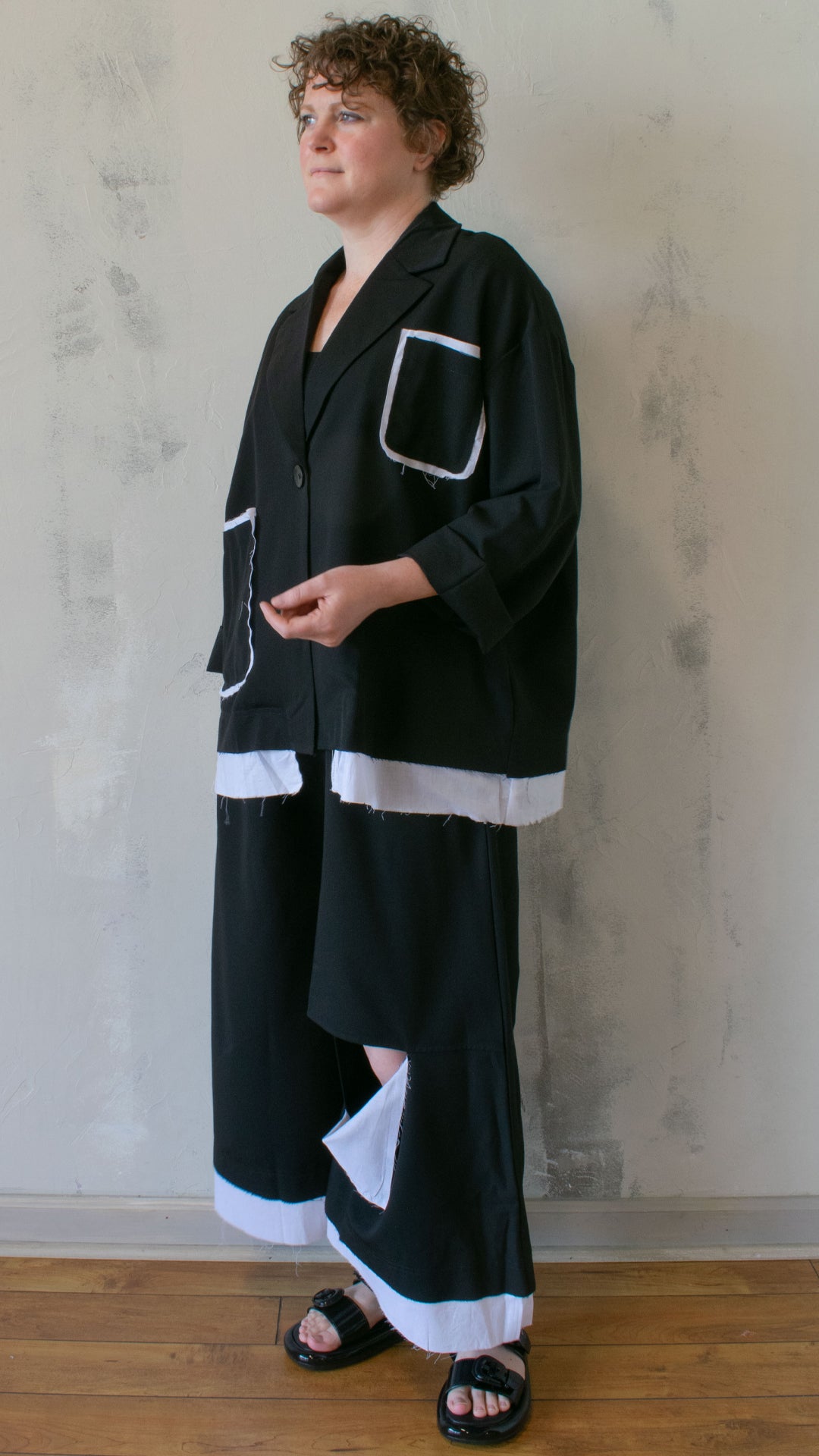 Deconstructed Poplin Blazer