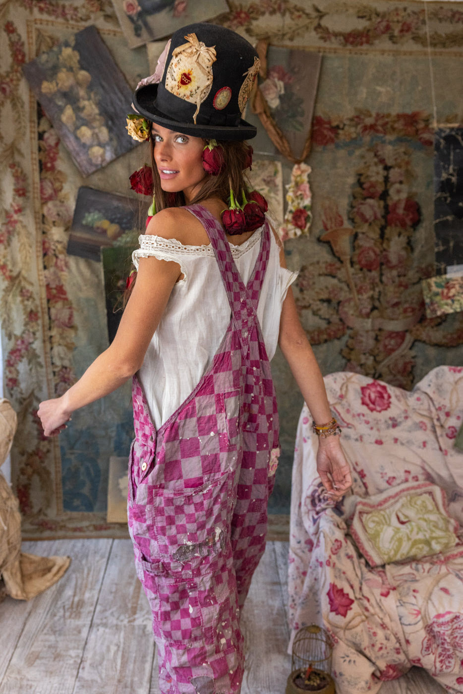 Patchwork Love Overalls in McGee