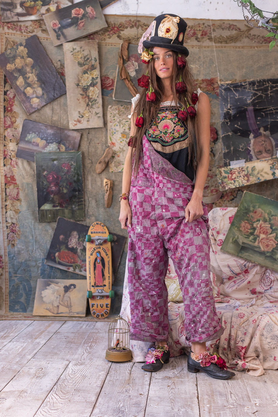 Patchwork Love Overalls in McGee