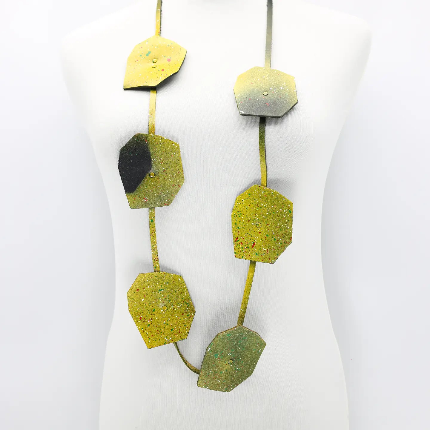 Big Lotus Necklace in Yellow Graffiti