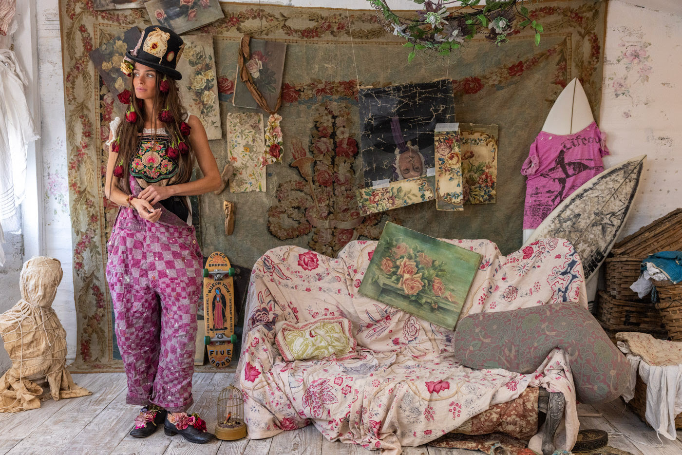 Patchwork Love Overalls in McGee