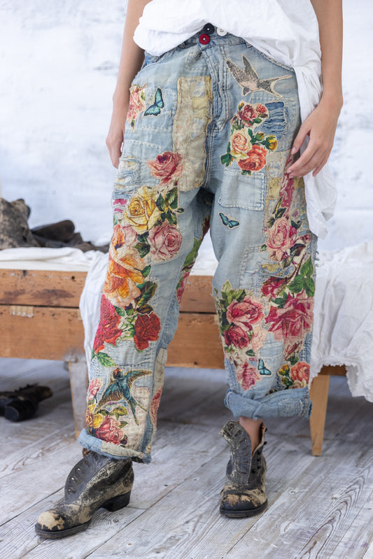 Quilts and Roses Miner Pants in Faded Indigo