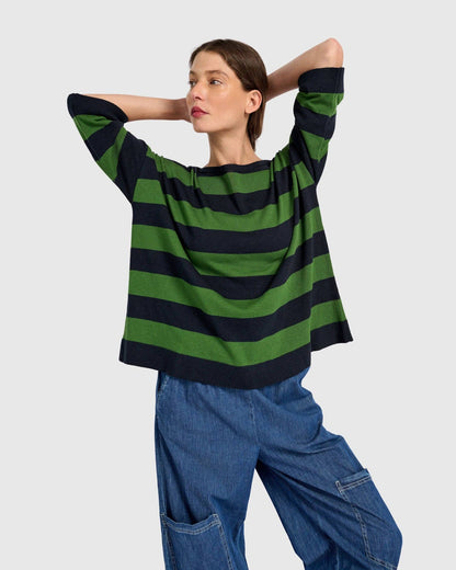 Twiggy Sweater, Clover/Navy