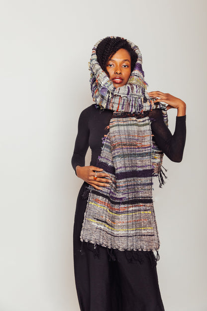 Studio-Woven Zero-Waste Hooded Scarf