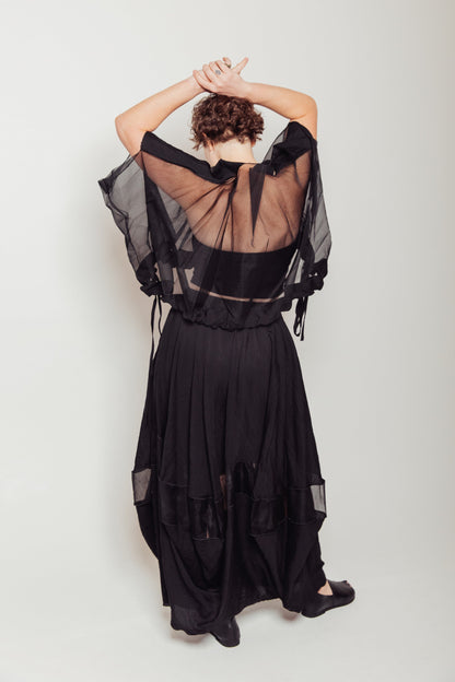 Hand-Painted Silk Organza Midnight Topper