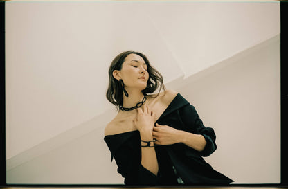 Double Link Leather Earrings