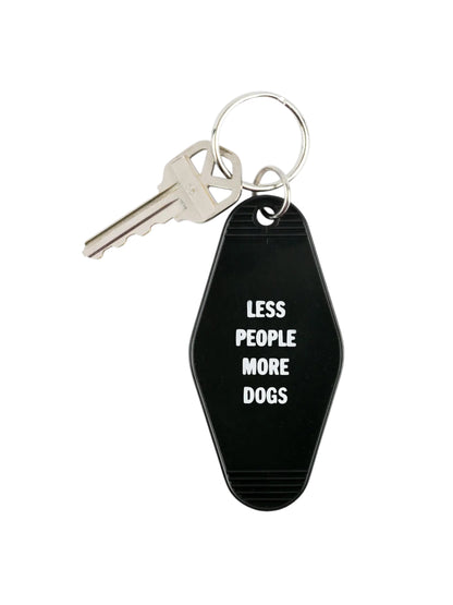 Less People More Dogs Keychain