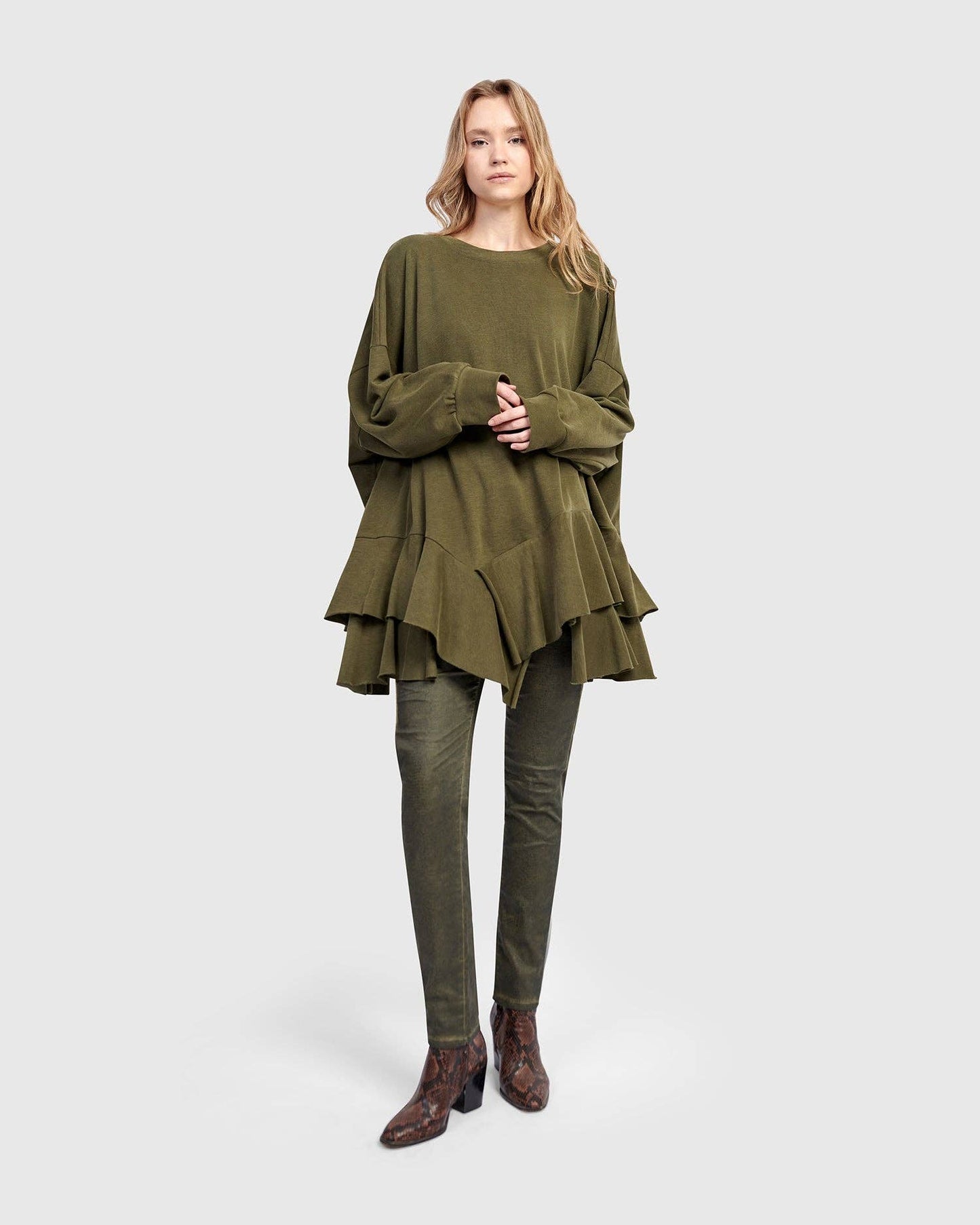 Urban Sahara Oversized Top, Olive