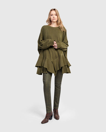 Urban Sahara Oversized Top, Olive