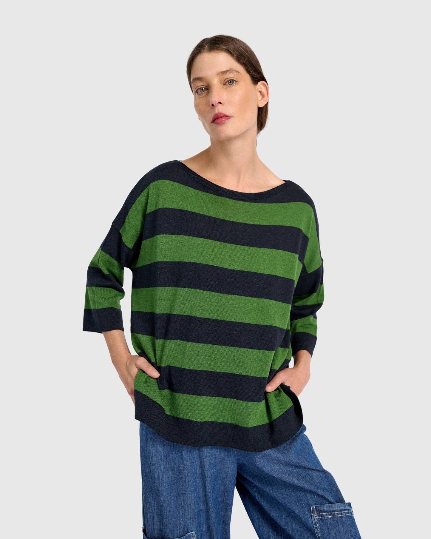 Twiggy Sweater, Clover/Navy
